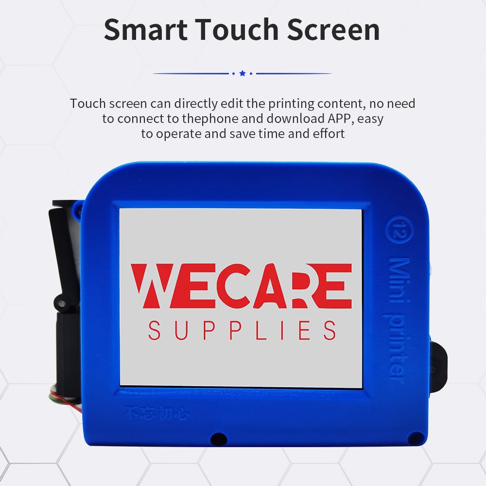 WECARE Portable Mini Inkjet Printer Using Fast Dry Ink Cartridge for Glass Printing