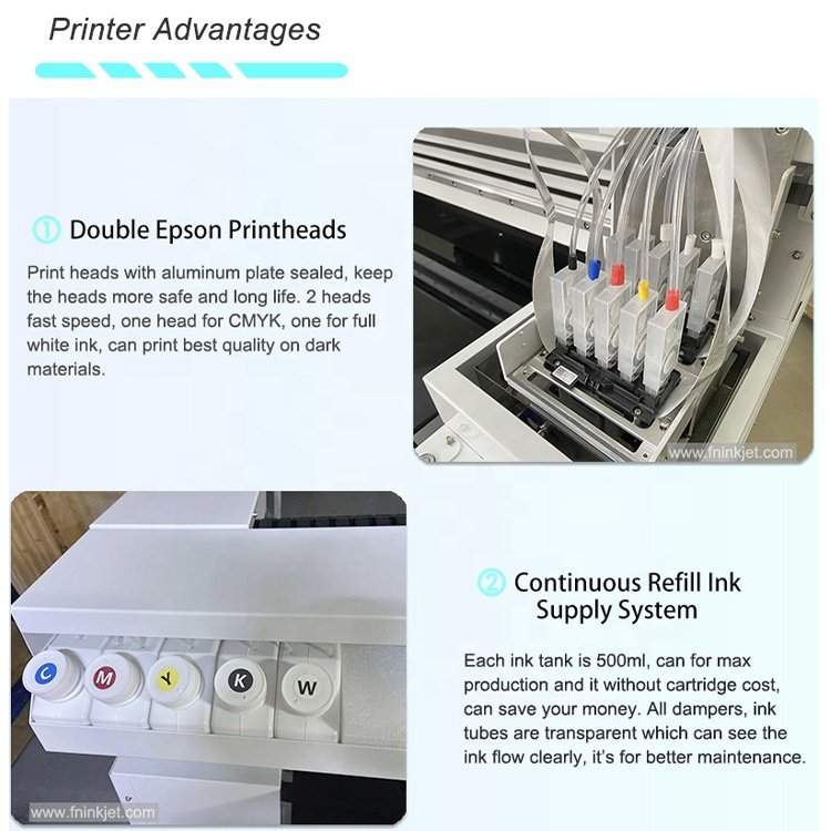 Newest Design DTG Printer A3 Pro XP600 Double Head Direct to T-Shirt Logo Print Digital Tshirt Printing Machines for Sale