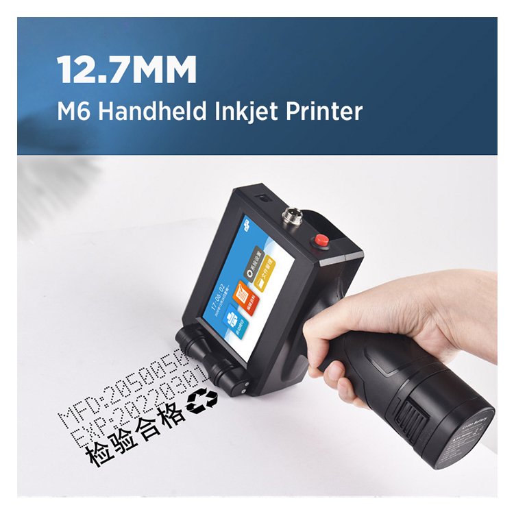 M6 12.7MM Handheld Inkjet Printer / Portable 600DPI Inkjet Printer