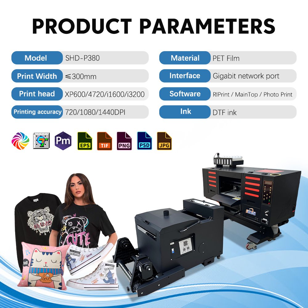 2024 High quality 13 in dtf printer t-shirt single head dtf printer clothing printing machine for small business dtf printers