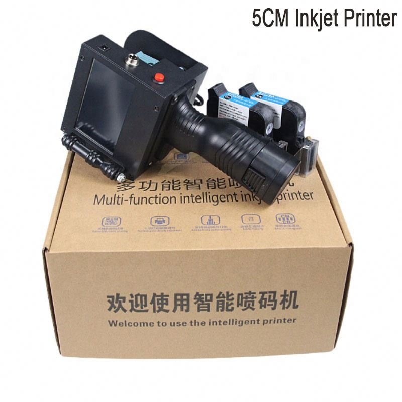 50mm Thermal Manual Large Character Double Head Barcode Qr Logo 2 Inch Handheld Portable Inkjet Printer