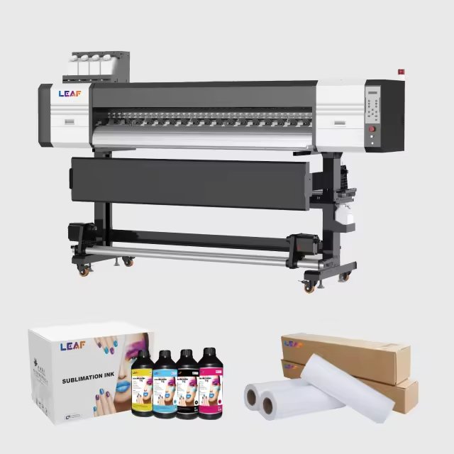 LEAF Factory Price 1800mm Large Format Sublimation Inkjet Printer With I3200*2 Printhead For clothingprinting