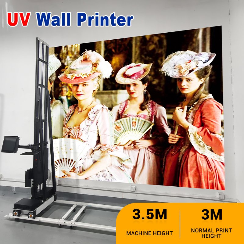 CMYKW UV 3D Vertical Wall Painting Machine DX7 Indoor Outdoor Wall Arts Printer