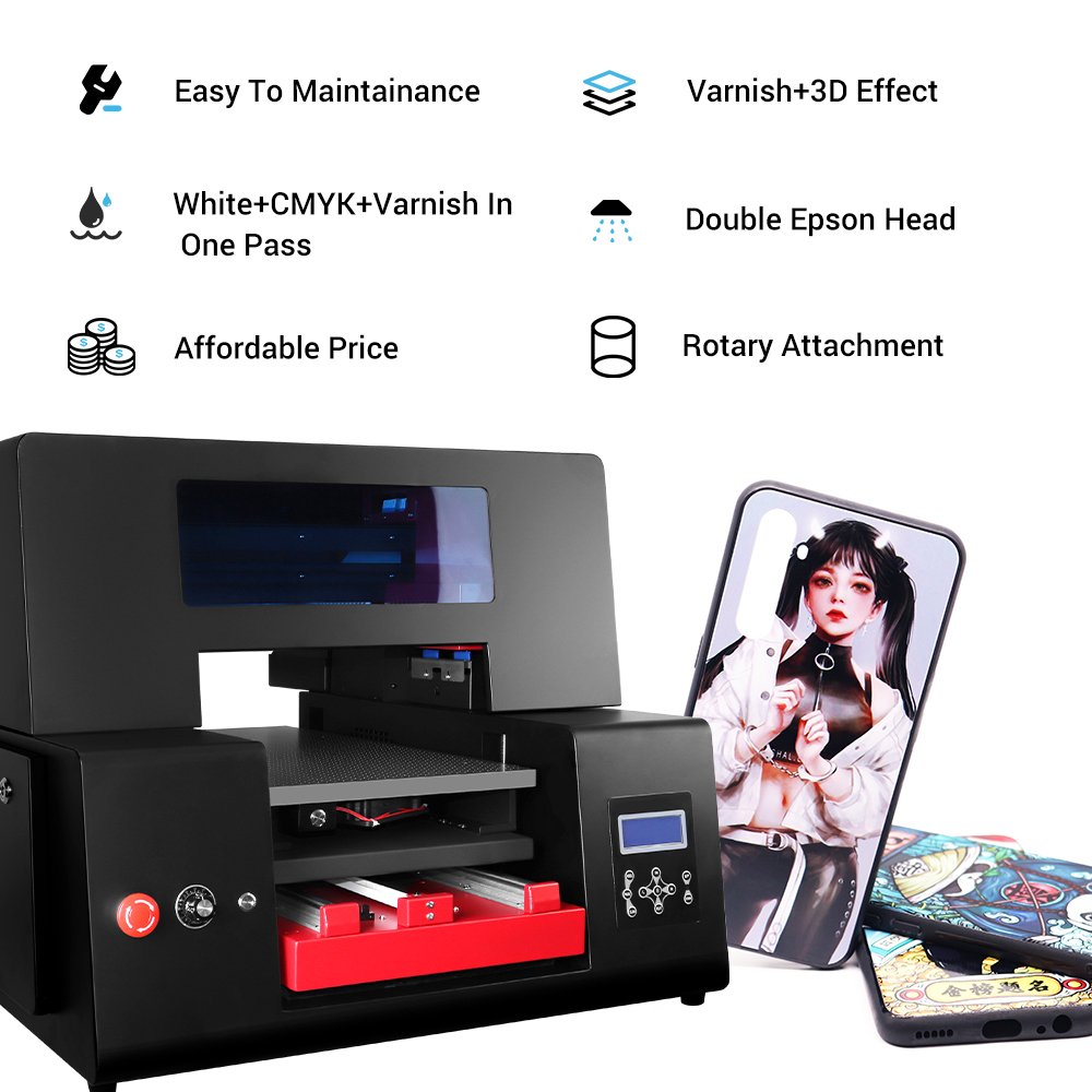 Refinecolor Professional A3 Size Hand Inkjet Printer For Bottle Digital With LED UV Printer