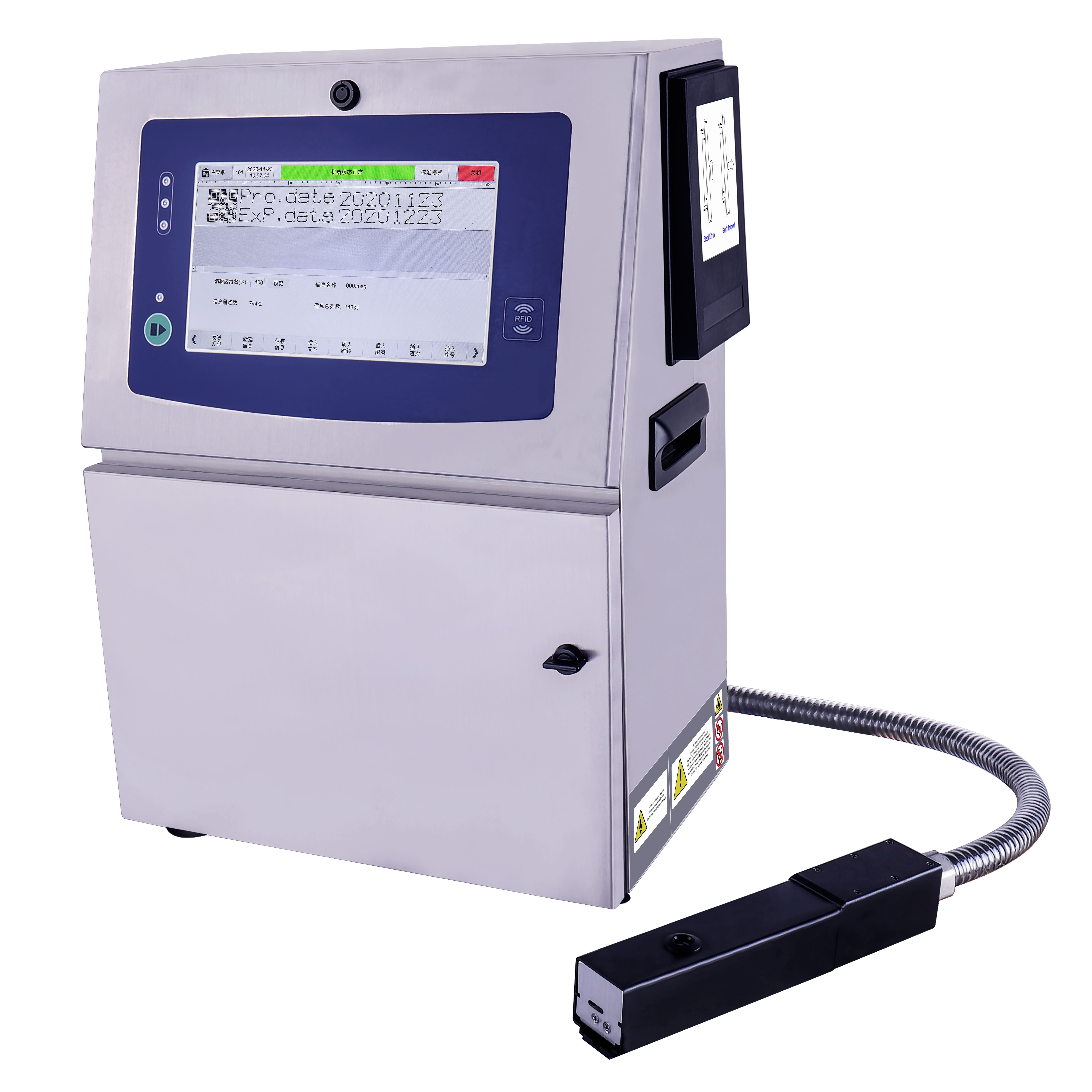 Hot Sale DOCOD S1000 continuous printing logo QR code CIJ Industrial Inkjet Printers forbottle cable pipe batch coding machine