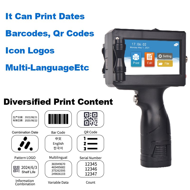 D10 Handheld Inkjet Printer Box Inkjet Machine Bottle Plastic Paper Electric Cartons OEM Service Digital coding Machine