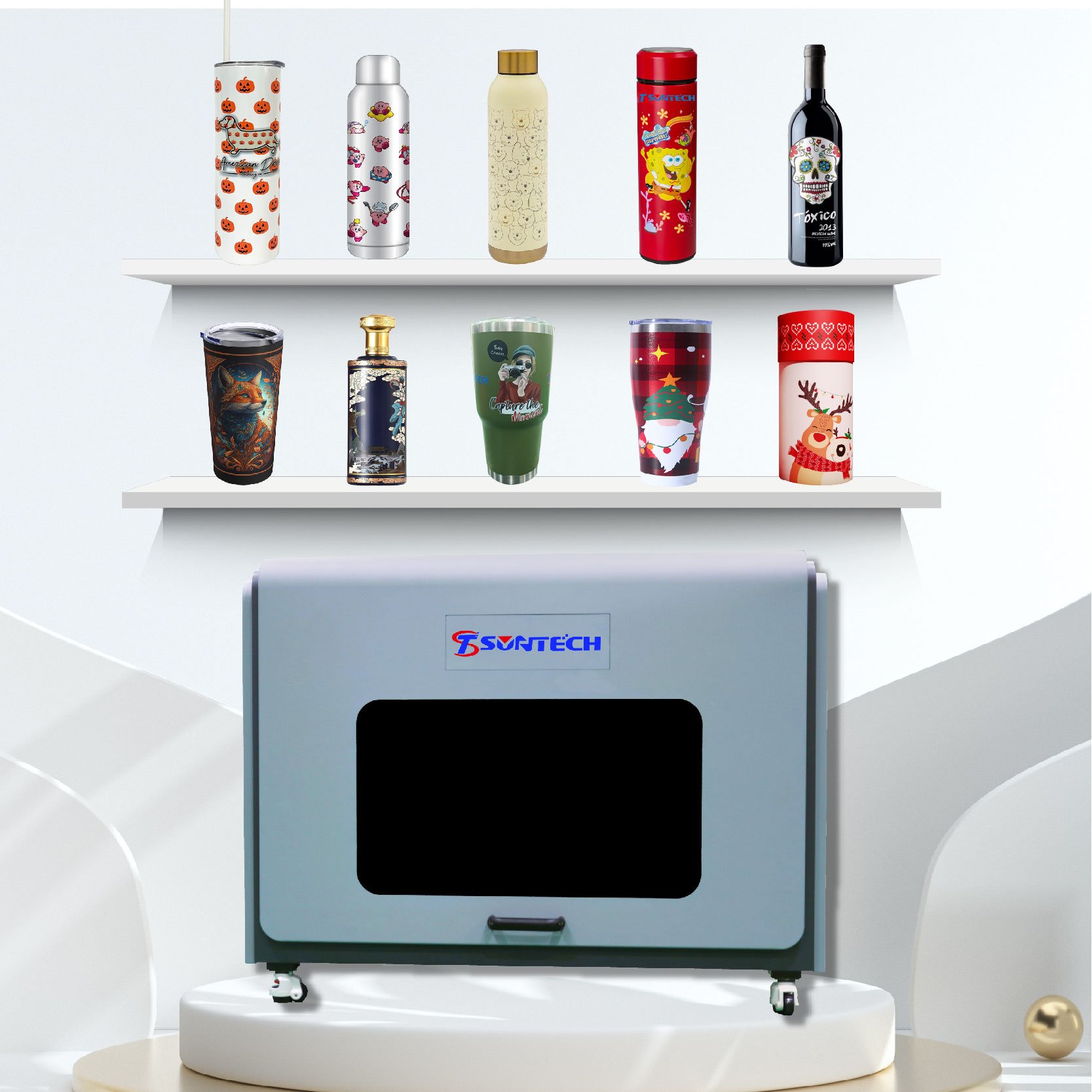 Bottle printer 360-degree printing rotary printer digital cylinder printer