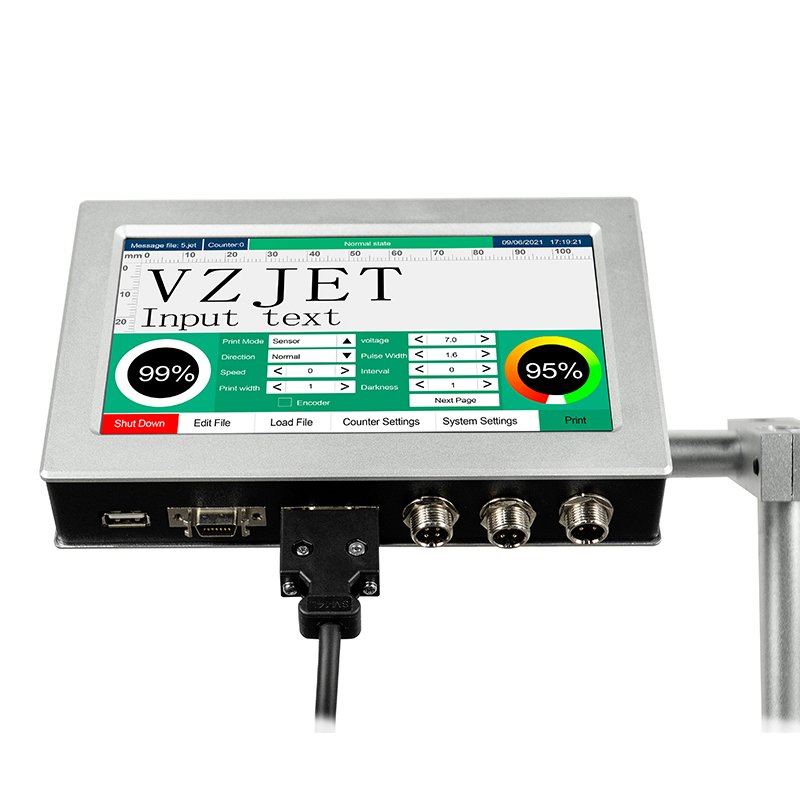 VZJET TD1 Carton Logo Code Printing Machine PET Bottle Lot Number Date coder KN95 mask Inkjet Printer