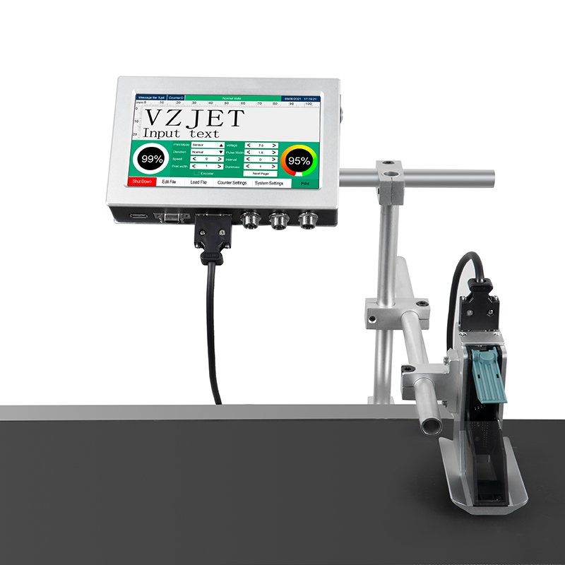 VZJET TD1 Carton Logo Code Printing Machine PET Bottle Lot Number Date coder KN95 mask Inkjet Printer