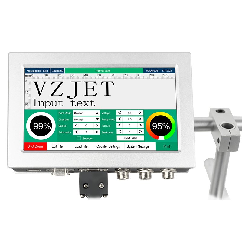 VZJET TD1 Carton Logo Code Printing Machine PET Bottle Lot Number Date coder KN95 mask Inkjet Printer