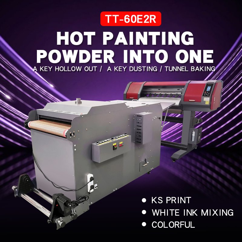 Tao Tech 60E2-R DTF Direct To Film Printer With Powder Shake Machine For T-shirt 60cm Width 4720/I3200 Print Head optional