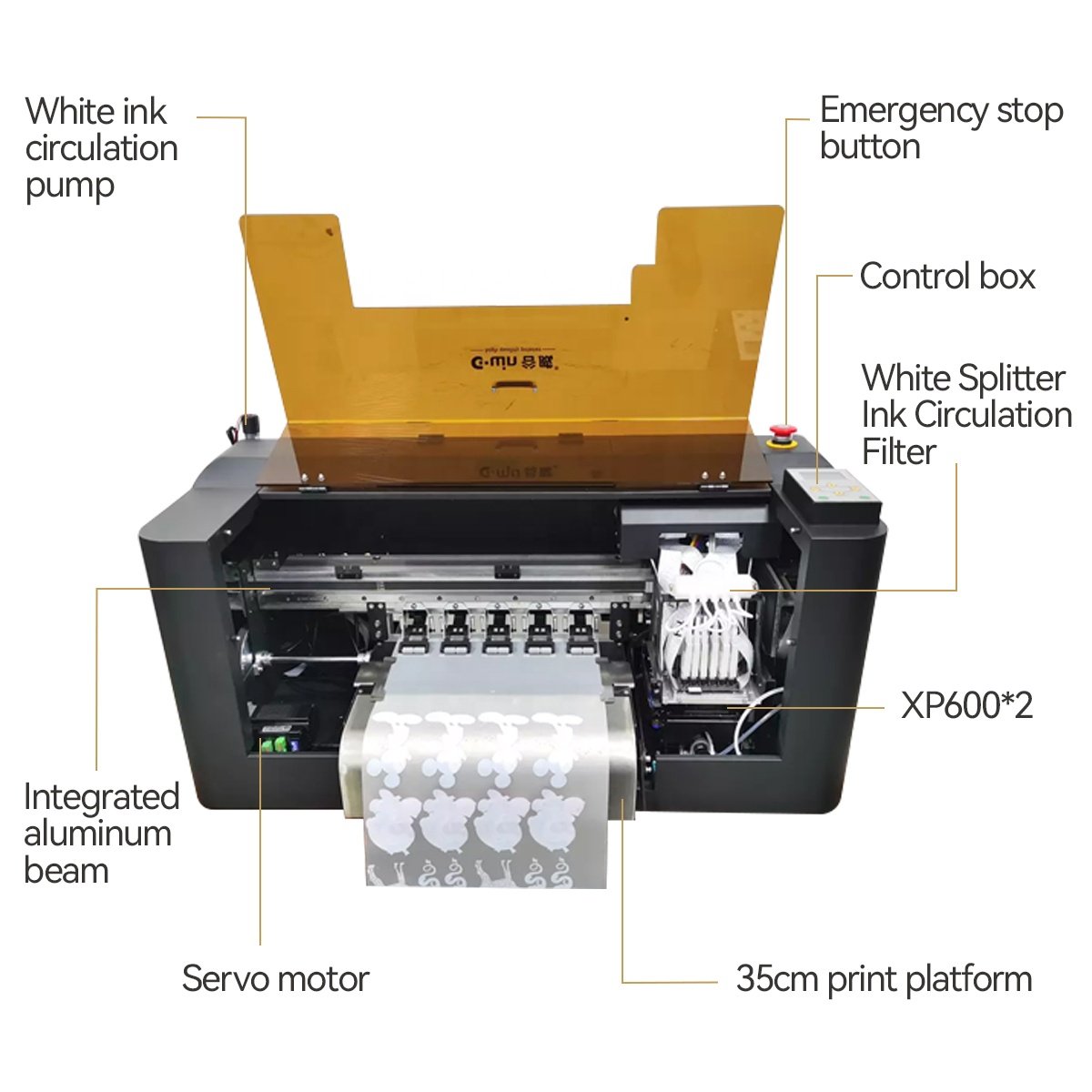 Cheap price Gwin 30cm dtf printer a3 dtf printing machine with dual xp600 head dtf a3 printer for t shirt printing