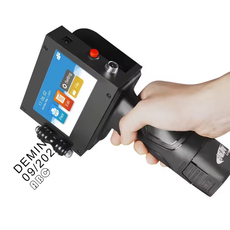 New Portable Expiry Date Handheld Inkjet Printer Barcode Hand Held Batch Code Machine OEM ODM Service Provided Automatic 1set