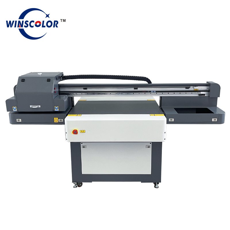 6090 with industrial print head flatbed digital UV printer