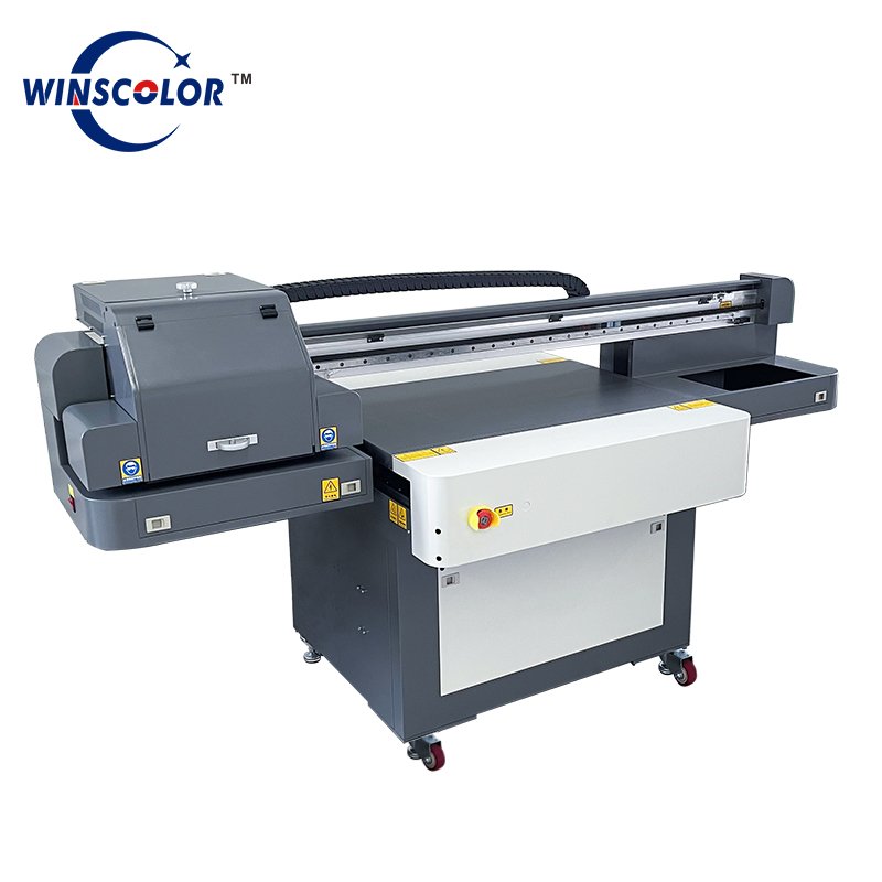 6090 with industrial print head flatbed digital UV printer