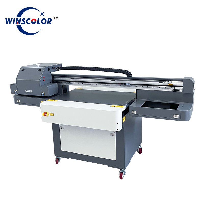 6090 with industrial print head flatbed digital UV printer