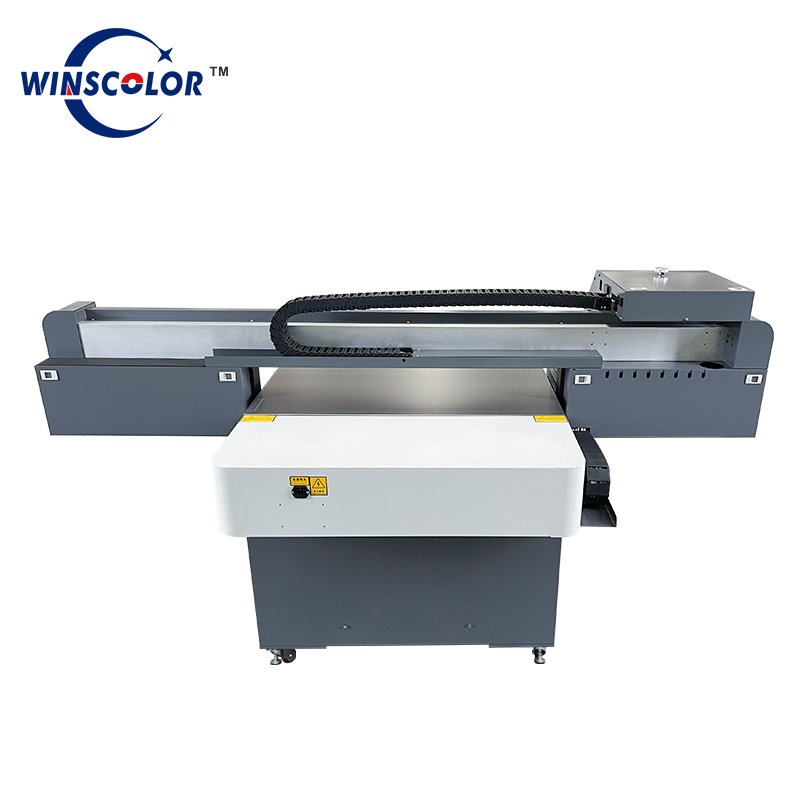 6090 with industrial print head flatbed digital UV printer