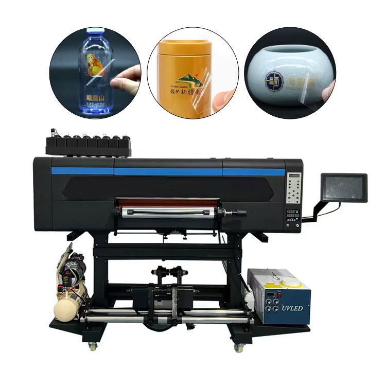Cheapest 1.8 M Pen Cups Printing Machine 60cm A1 Size Roll To Roll LED Uv DTF Crystal Film Label Inkjet Printer