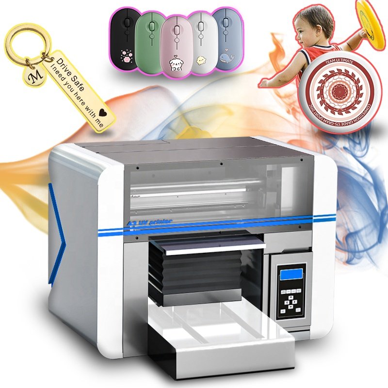 New A3UV flatbed printer with a print size of 290mm * 420mm for small stall printing, customized small gift phone case printer