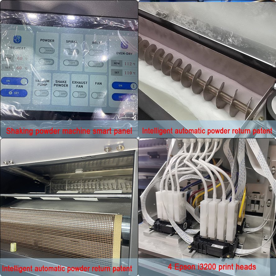 digital Impresor A3 Dtf Printer 60Cm 24H4 Ploter Iv Dtf Printer With Powder Shaker And Oven