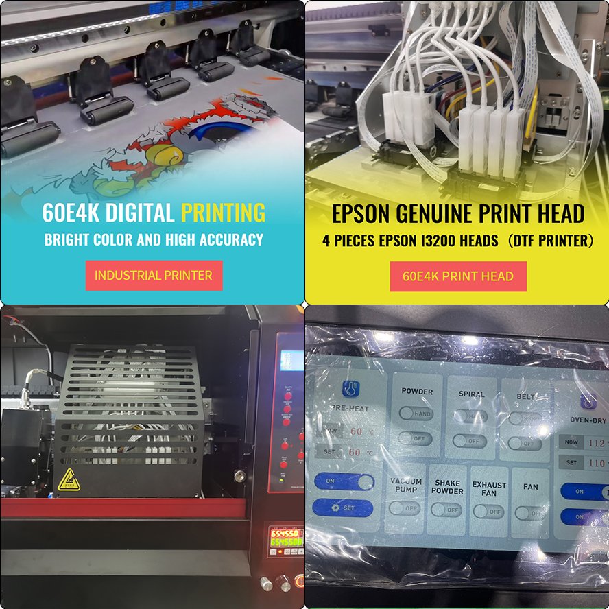 digital Impresor A3 Dtf Printer 60Cm 24H4 Ploter Iv Dtf Printer With Powder Shaker And Oven