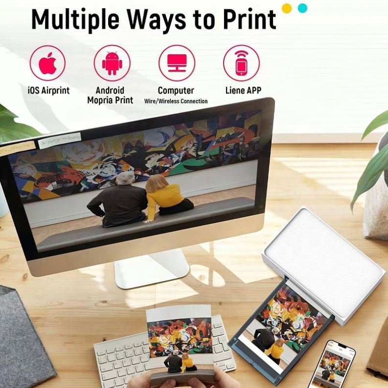 Thermal Photo Printer Mini Inkjet Printer Portable Label Maker Machine Portable Printer Wireless Printing