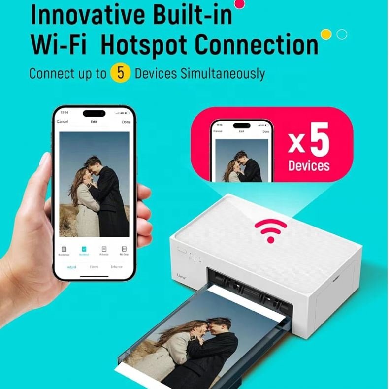 Thermal Photo Printer Mini Inkjet Printer Portable Label Maker Machine Portable Printer Wireless Printing