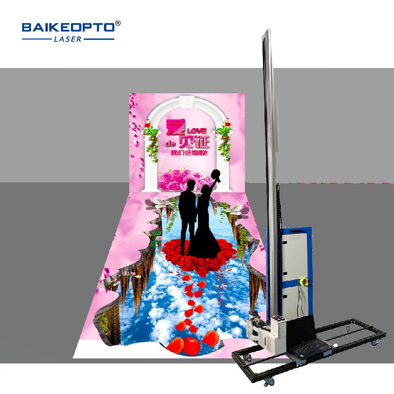 Portable Unlimited Width Direct To Mural Rendering Cmykw Inkjet Background 3D Two-in-one wall printer