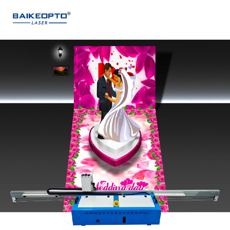 Portable Unlimited Width Direct To Mural Rendering Cmykw Inkjet Background 3D Two-in-one wall printer