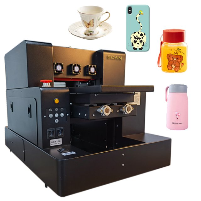 Soan High Quality Global Supplier Printing Machine A3 UV Flatbed Printer For Phone Case Glass PVC Leather Wood AB film sticker