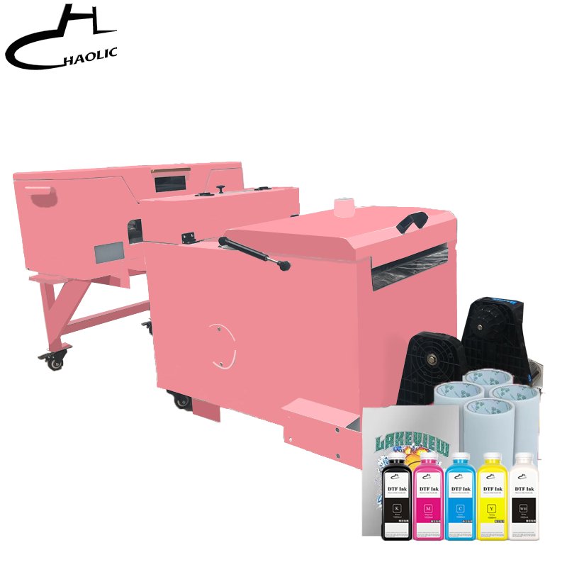 All pink kit A3 dtf printer XP600 With Pink Powder Shaker Roll-to-roll Inkjet printer For Any textile dtf printer