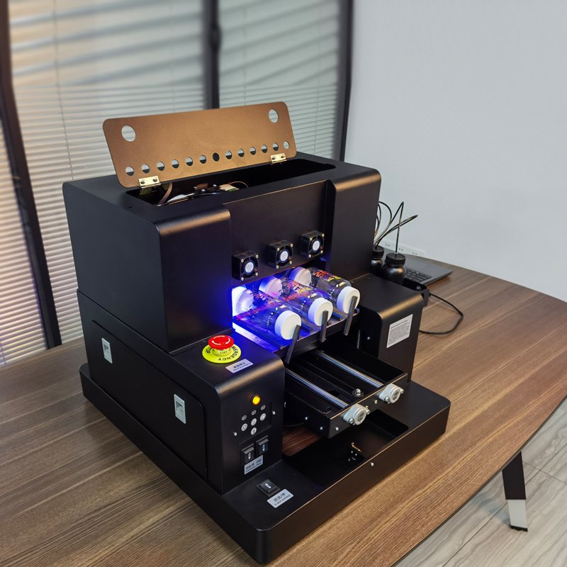 Hot sale Uv Dtf Printer Automatic A4 Uv Flatbed Varnish Printer For Phone Case Bottle Glass Metal Sticker