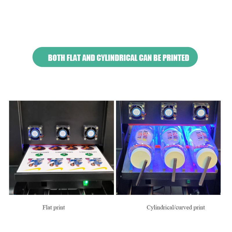 Hot sale Uv Dtf Printer Automatic A4 Uv Flatbed Varnish Printer For Phone Case Bottle Glass Metal Sticker