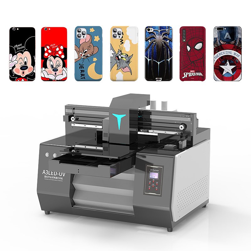 Auto UV Printer Flatbed Bottle Printer A3 Size Printing Machine Commerical A3 Size UV Inkjet Printers Prices For Phone Case