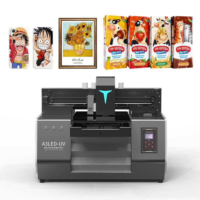 Auto UV Printer Flatbed Bottle Printer A3 Size Printing Machine Commerical A3 Size UV Inkjet Printers Prices For Phone Case