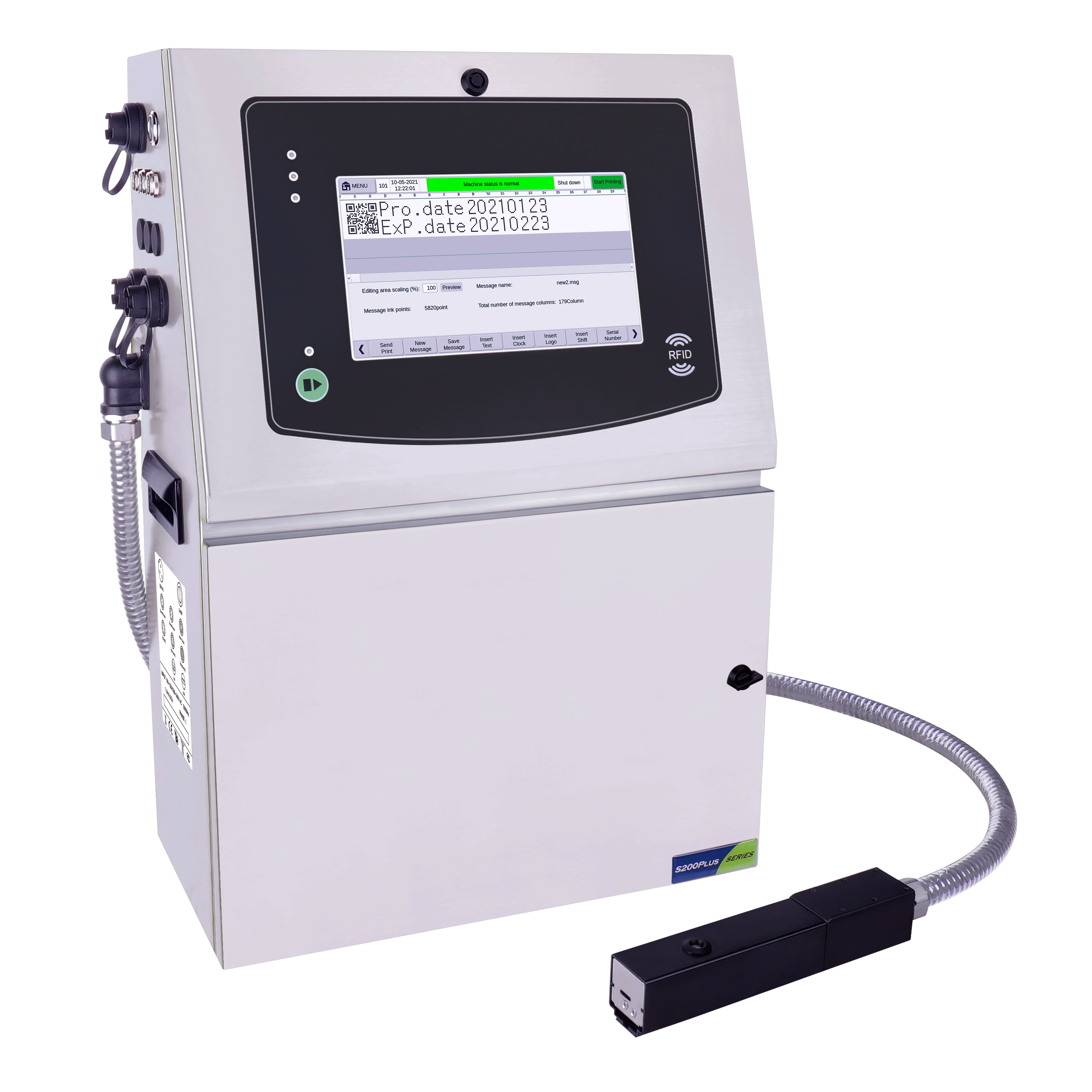 DOCOD OEM/ODM S200 PLUS bottle printing machine continuous CIJ inkjet printer for epiry date bar code batch number pv pipi wire