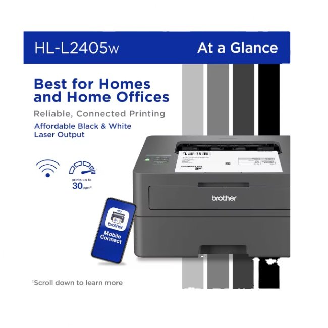 Great Cost Efficiency HL-L2405W Wireless Compact Monochrome Laser Printing Shop Printer With Mobile Printing