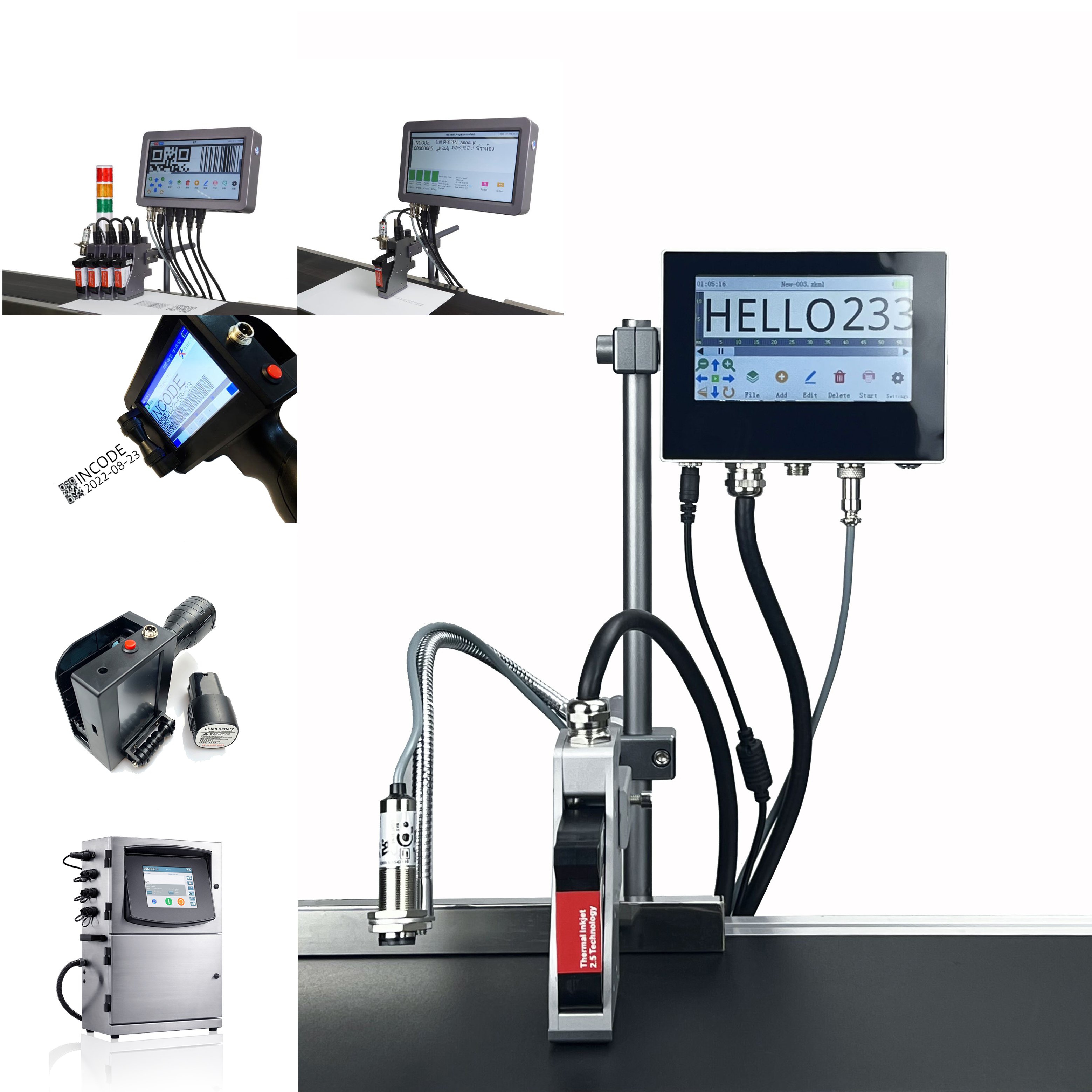 2024 New Product Mini Online Half One Inch Head Expiry Batch Coding Date TIJ Machine Thermal Inkjet Printer For Water Bottle
