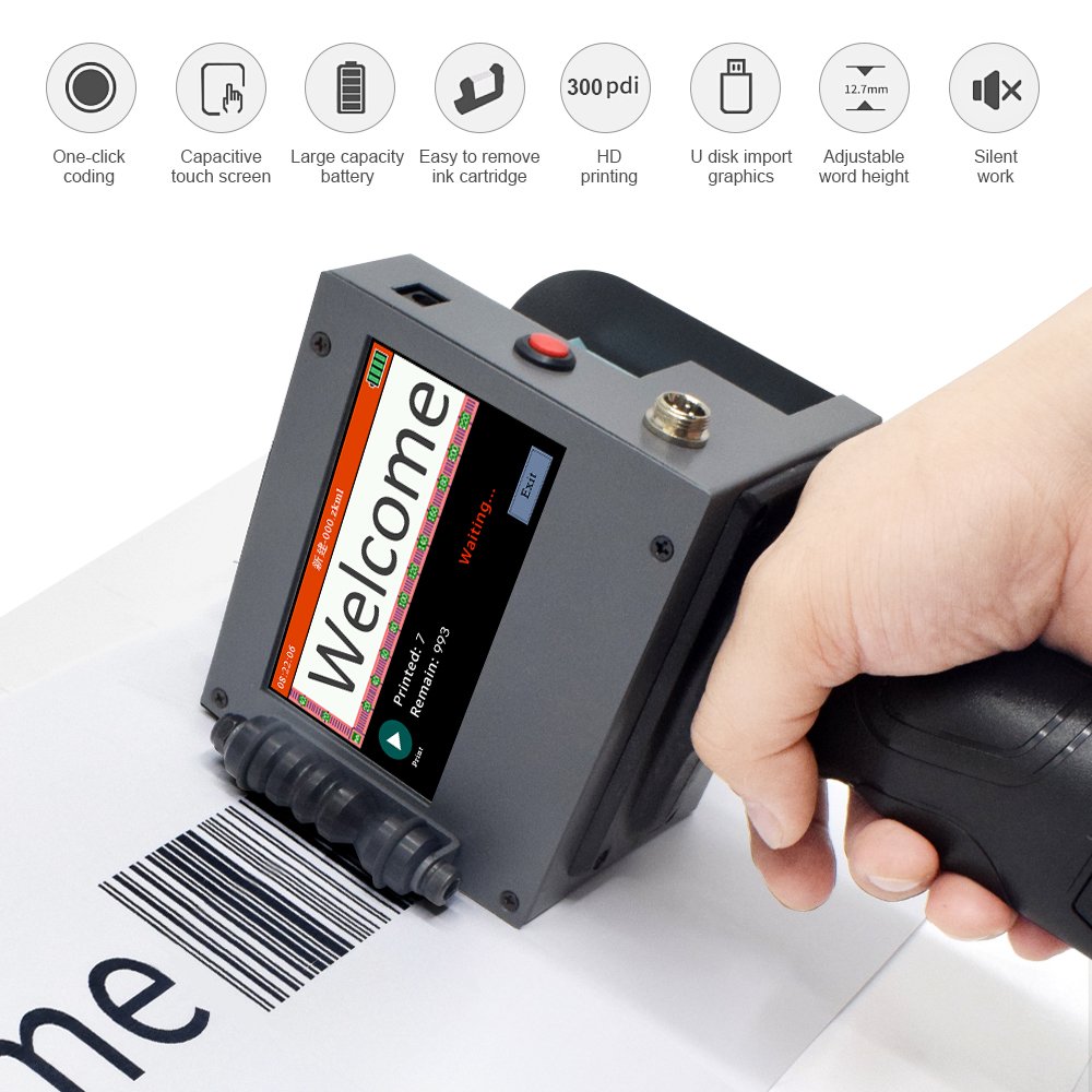 50mm ink jet printer solvent large format printer Handheld Spray Coding Machine poly bag packaging box printing machine
