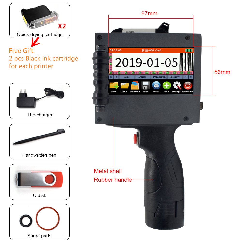 50mm ink jet printer solvent large format printer Handheld Spray Coding Machine poly bag packaging box printing machine