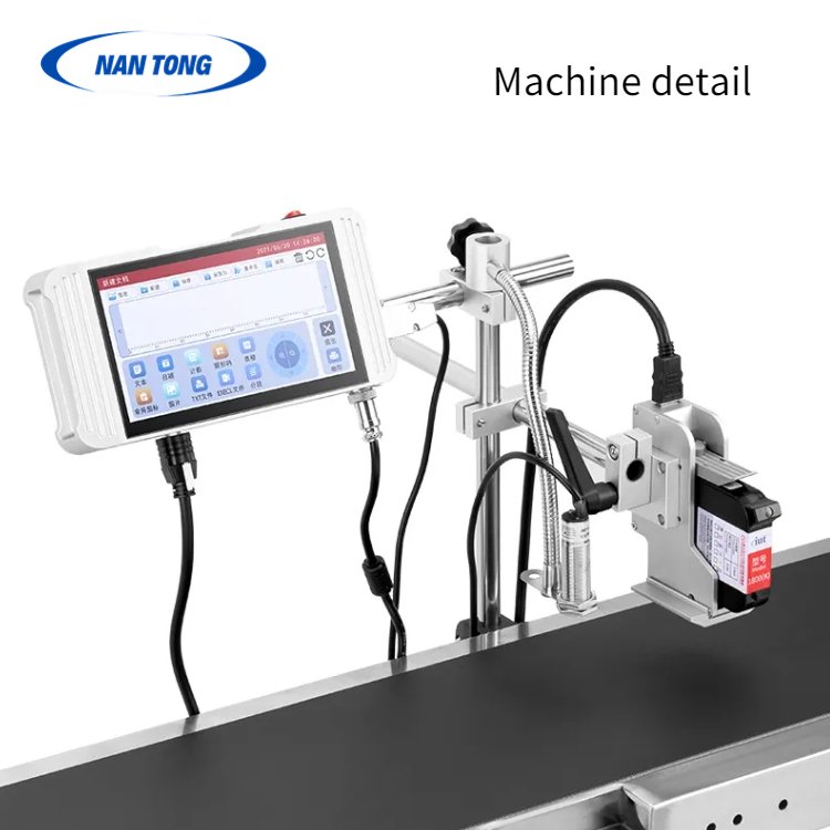 Online industrial barcode laser marking machine wood fabric metal plastic expiry date batch coding machine inkjet printer