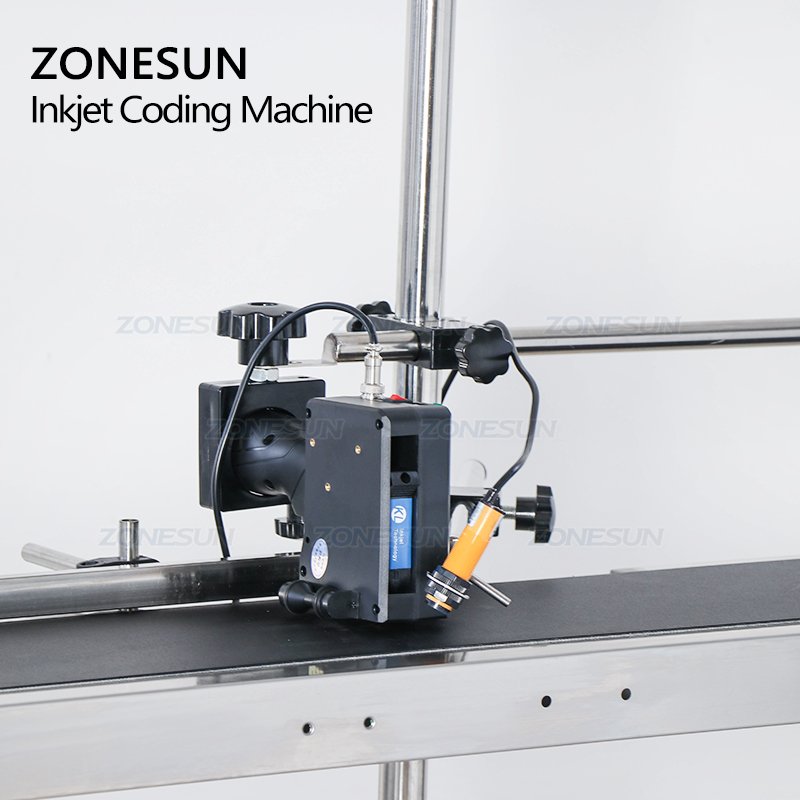 ZONESUN Inkjet Printer Conveyer Conveying Table Band Carrier Sorting Workbench PVC Belt Conveyor Bottle Box Bag Sticker Conveyor