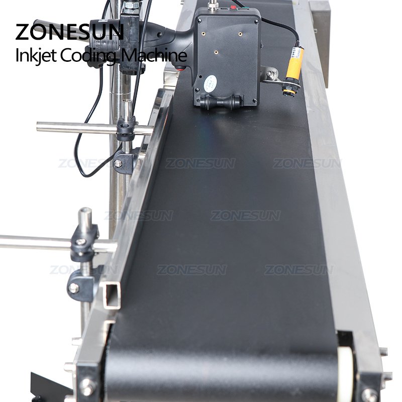 ZONESUN Inkjet Printer Conveyer Conveying Table Band Carrier Sorting Workbench PVC Belt Conveyor Bottle Box Bag Sticker Conveyor
