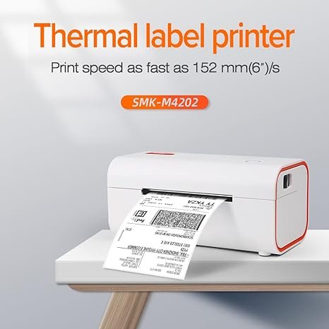 Smart Label Printer 203 DPi110mm Thermal Label Printer Shipping Label Printer Express Warehouse Office Small Business Use