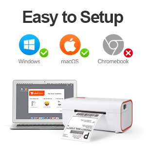 Smart Label Printer 203 DPi110mm Thermal Label Printer Shipping Label Printer Express Warehouse Office Small Business Use
