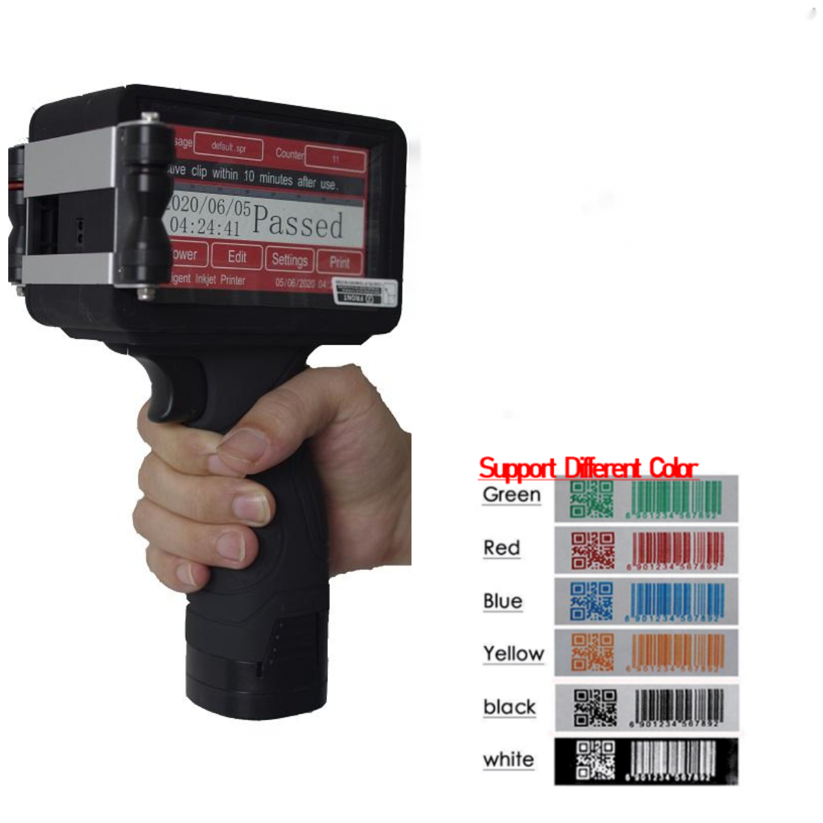 Portable online Expiration date code printer batch expiry date printing machine with conveyor and stand for sale