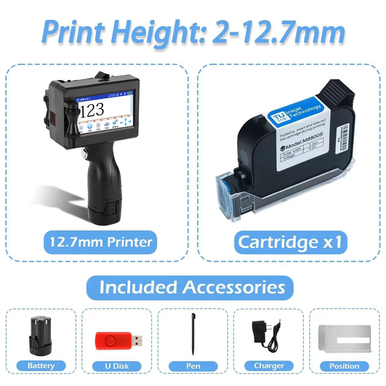 Product logo hand held jet printer batch date coding portable machine handheld inkjet printer for box cartoon printing with Ce