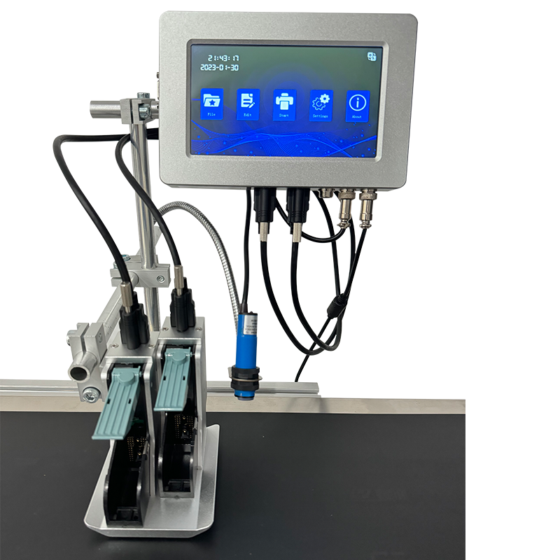 Yaomatec max height 25.4mm two heads Hot sale online thermal inkjet printer continuous coding 5 line information printer
