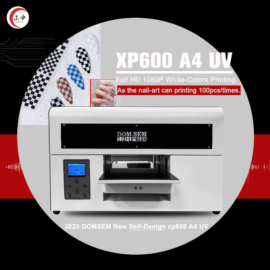 chinese uv printer wholesaler DOMSEM A4 uv inkjet printer price with epson xp600 printhead