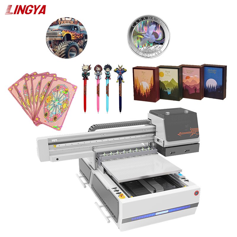 Factory price 6090 UV flatbed printer upgraded A1 size inkjet UV dtf printer lipstick cube card holder PVC UV printer